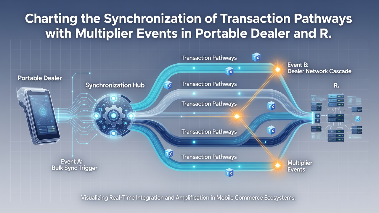 Illustration der Datenflüsse zwischen mobilen Transaktionen und Multiplikatoren in Dealer- sowie Reel-Umgebungen